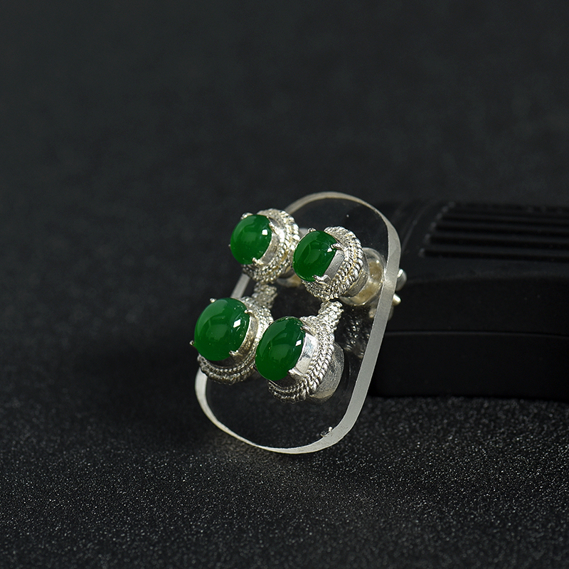 阳绿翡翠戒面-红掌柜