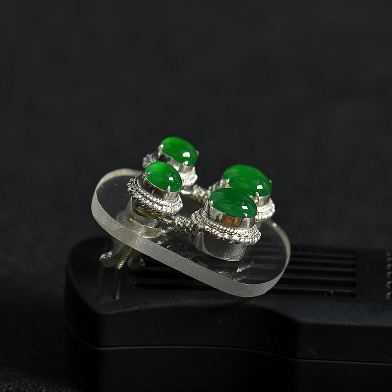 糯冰种翡翠戒面-红掌柜