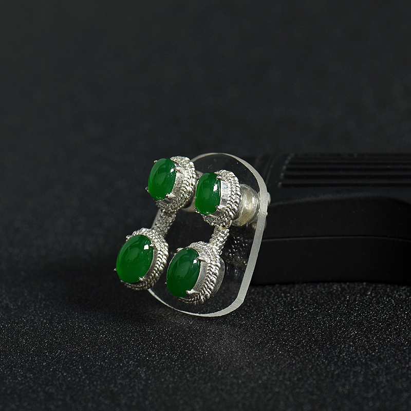 阳绿翡翠戒面-红掌柜