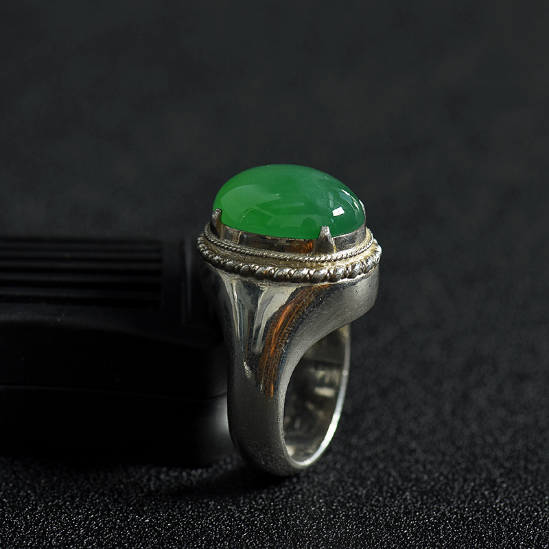 翡翠戒面-红掌柜