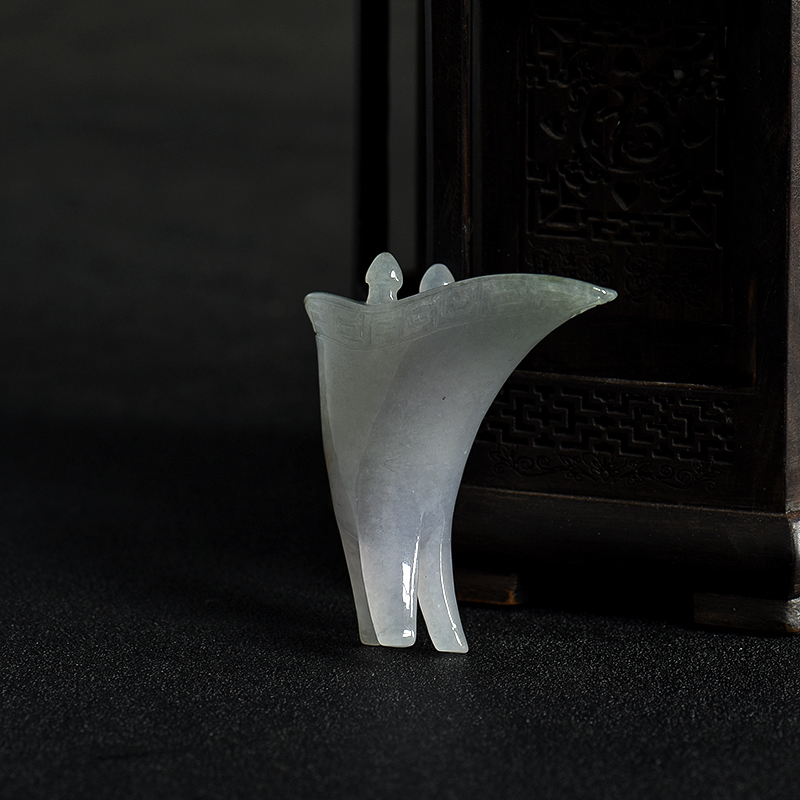 天然A货糯冰种晴水翡翠酒香满尊-红掌柜