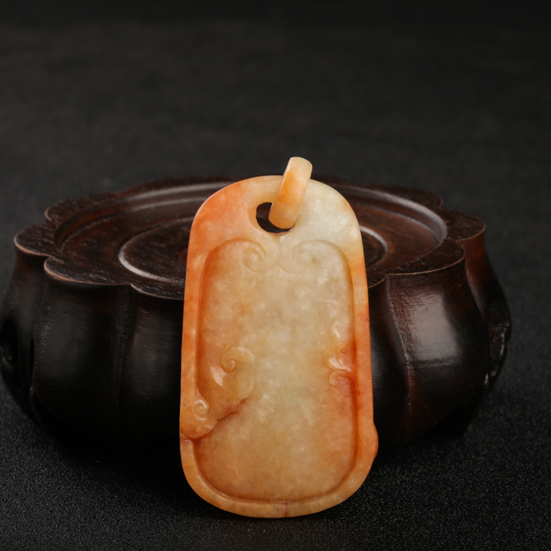 天然黄翡龙牌吊坠-红掌柜