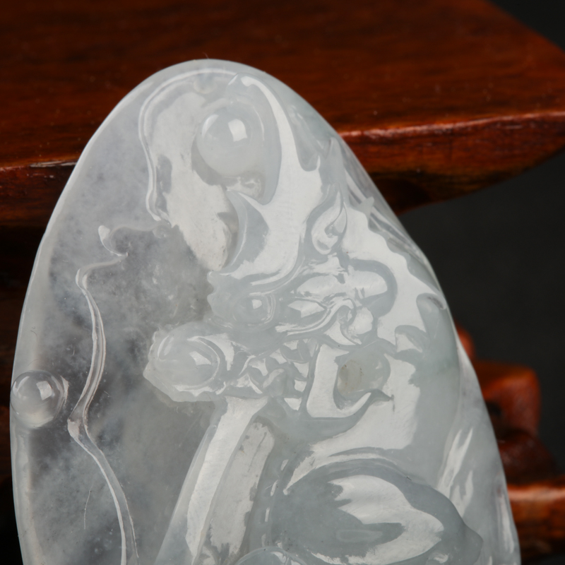 缅甸翡翠龙凤吊坠-红掌柜