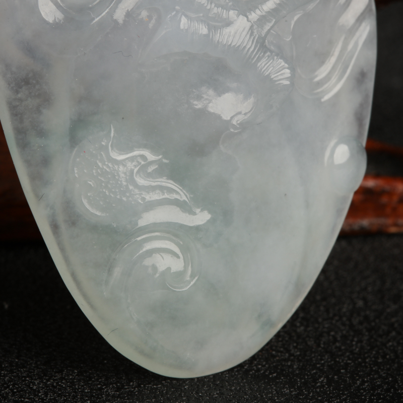 天然缅甸翡翠龙凤吊坠-红掌柜