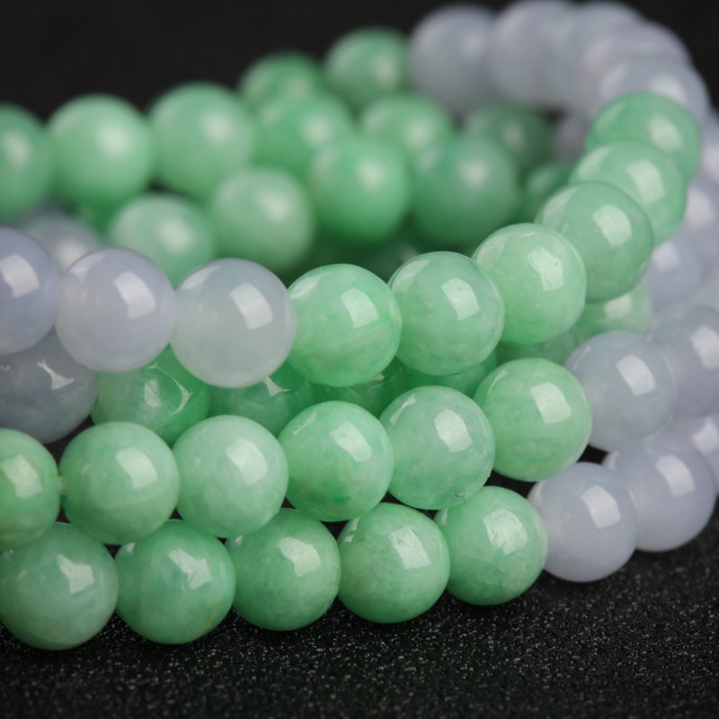 缅甸天然糯种翡翠多圈手串-红掌柜