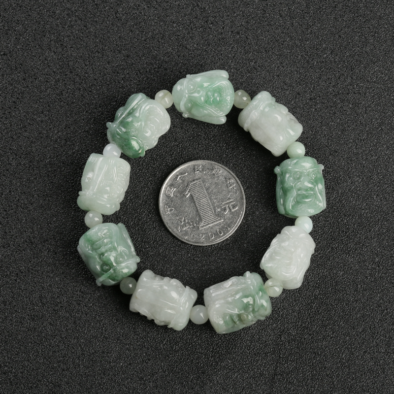糯种翡翠罗汉手串-红掌柜