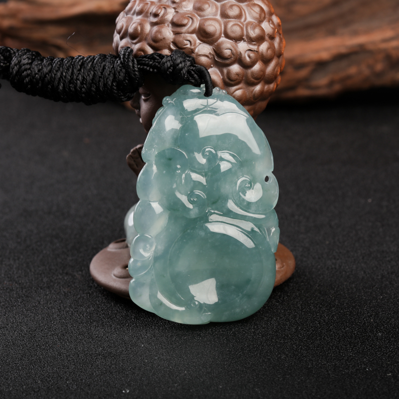 翡翠龙腾四海吊坠-红掌柜