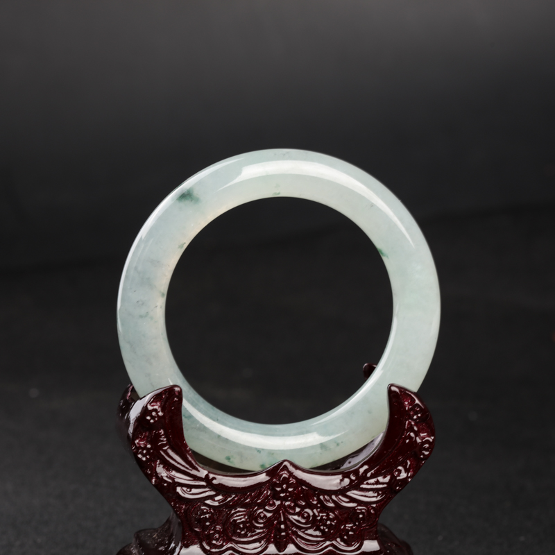 缅甸天然飘花翡翠手镯-红掌柜