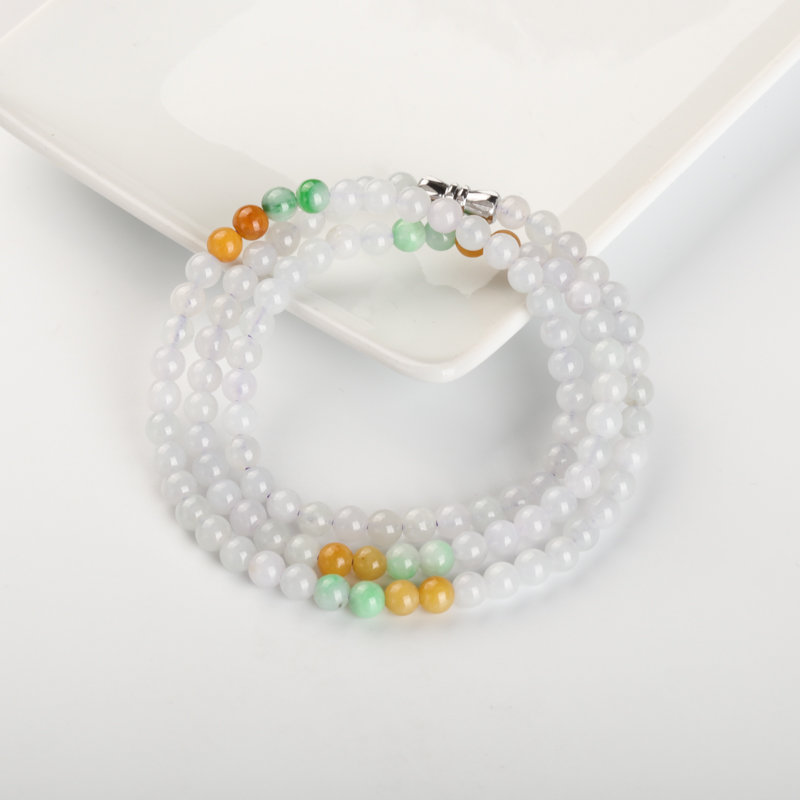 缅甸天然糯种福禄寿翡翠项链-红掌柜