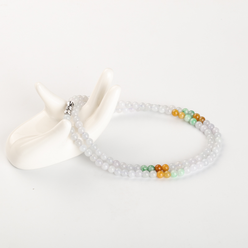 天然糯种福禄寿翡翠项链-红掌柜