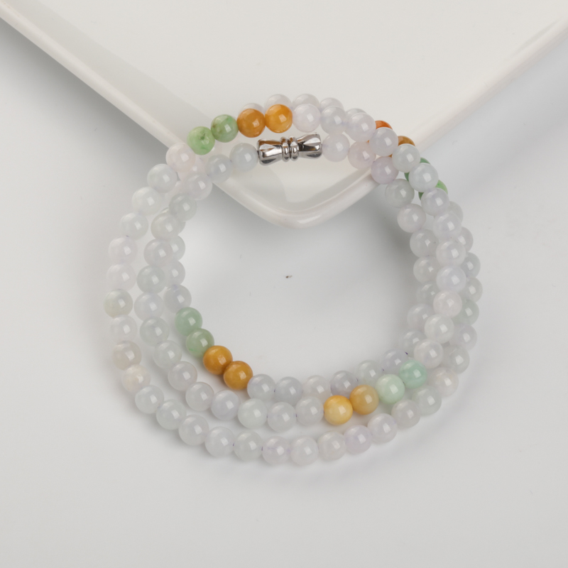 缅甸天然糯种福禄寿翡翠项链-红掌柜