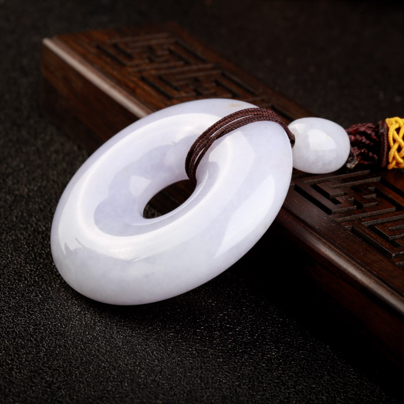 缅甸豆种浅紫翡翠吊坠-红掌柜