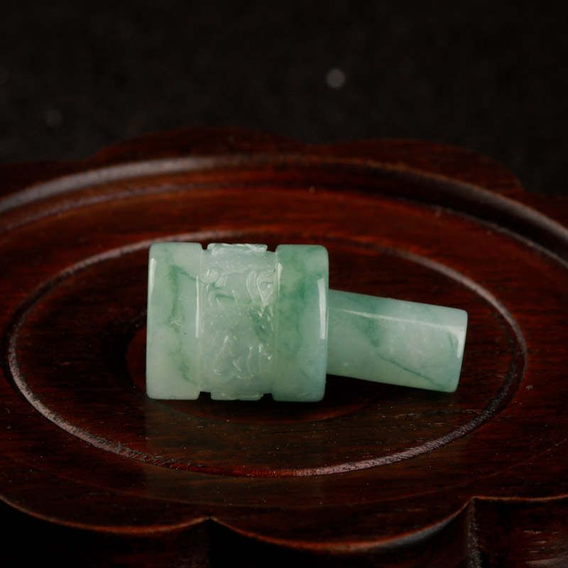 天然糯种飘花翡翠路路通吊坠-红掌柜