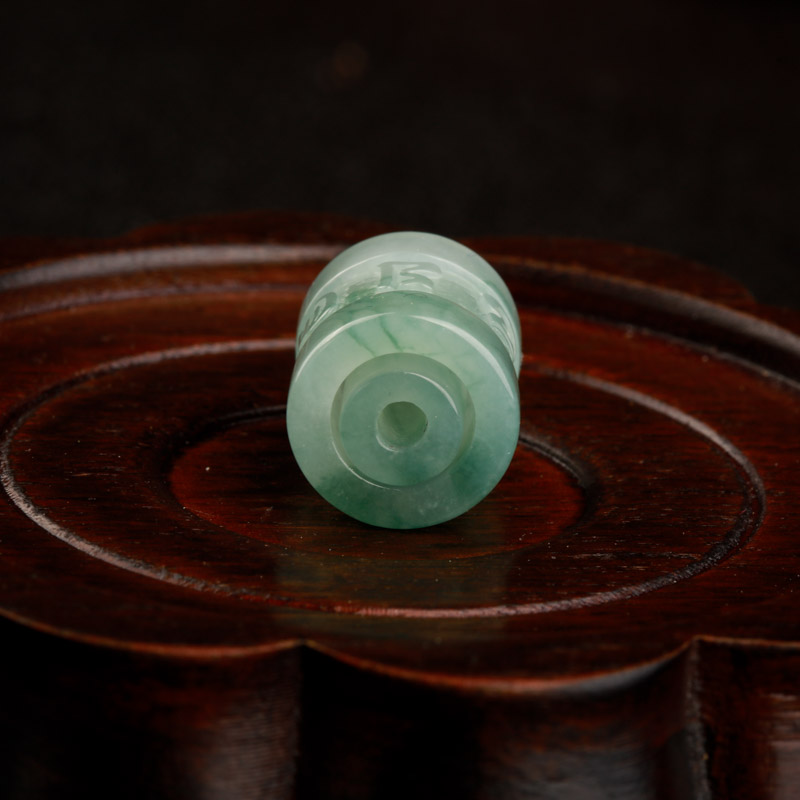 缅甸天然飘花翡翠路路通吊坠-红掌柜