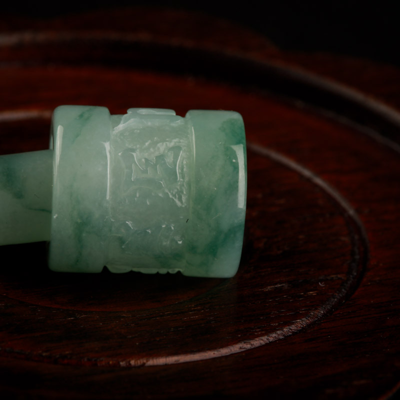 缅甸天然糯种翡翠路路通吊坠-红掌柜