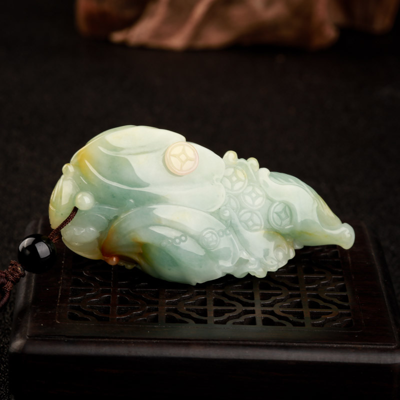 翡翠吉人天相吊坠-红掌柜