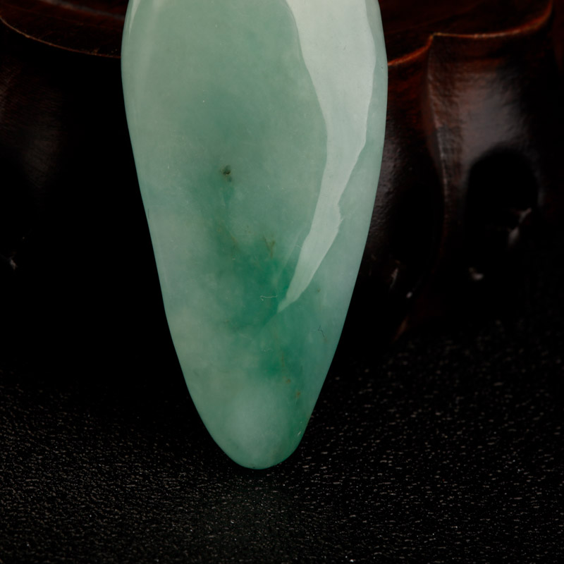 缅甸天然糯种飘绿花翡翠吊坠-红掌柜