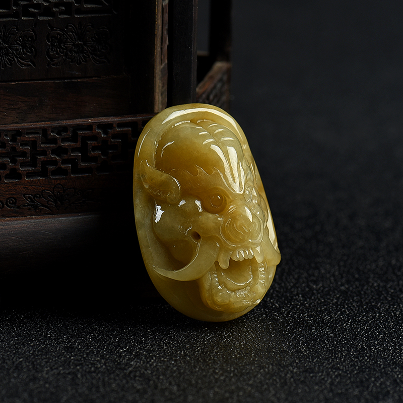 黄翡瑞兽吊坠-红掌柜