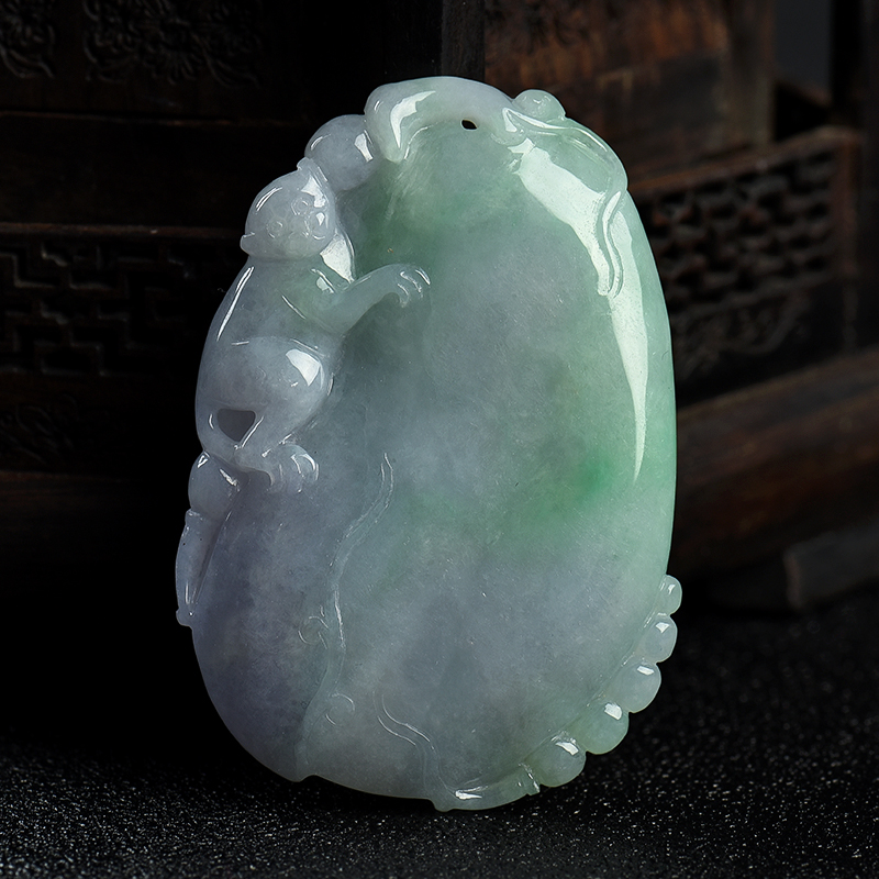 天然翡翠封侯之禄吊坠-红掌柜