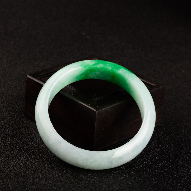 糯种飘翠翡翠手镯 - 红掌柜