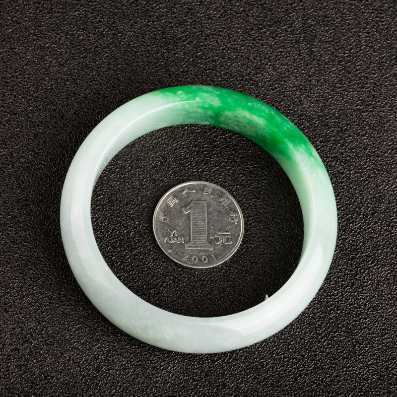 缅甸A货飘翠翡翠手镯 - 红掌柜