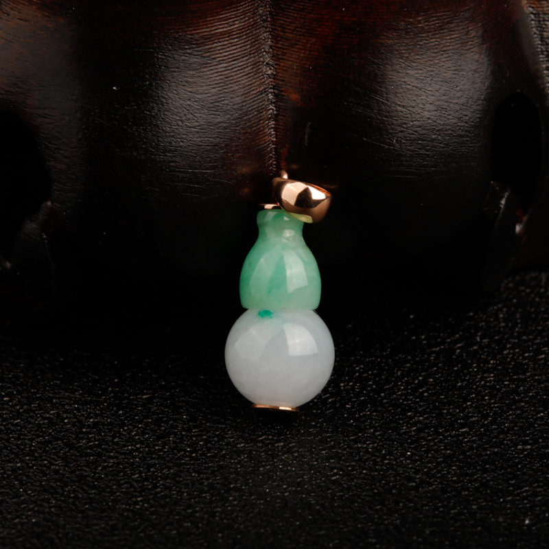 缅甸天然翡翠福禄吊坠-红掌柜