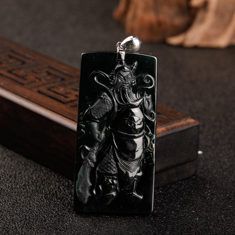 墨翠关羽吊坠-红掌柜