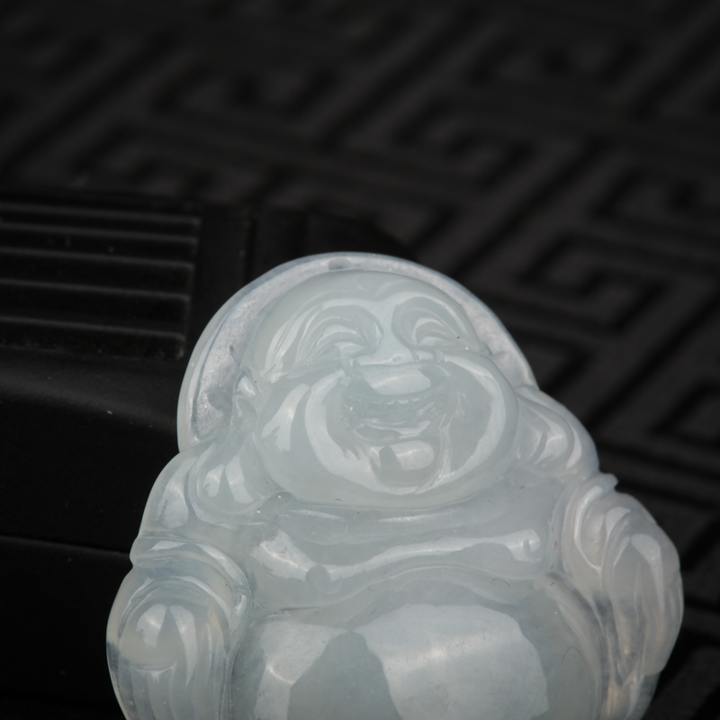缅甸天然糯冰种翡翠吊坠-红掌柜