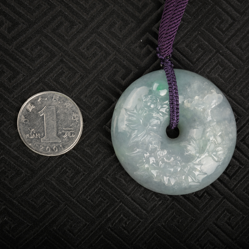 天然糯冰种翡翠吊坠-红掌柜