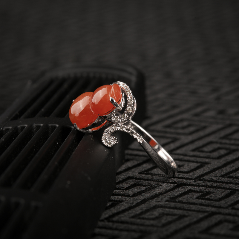 糯冰种红翡戒指-红掌柜