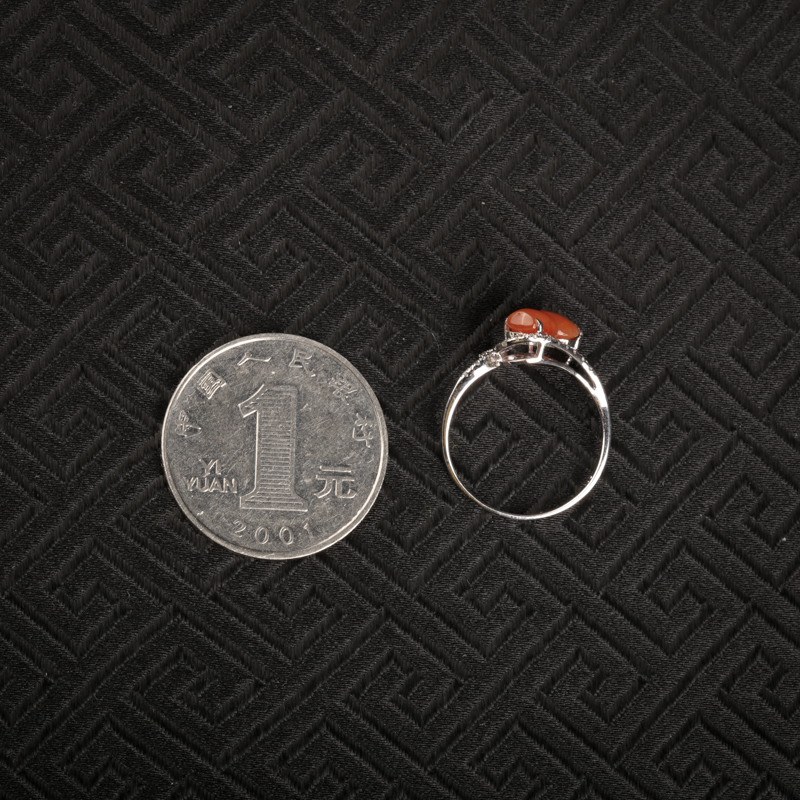 天然18K金镶糯冰种红翡戒指-红掌柜