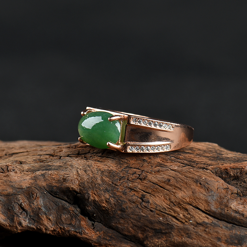 深绿翡翠戒指-红掌柜