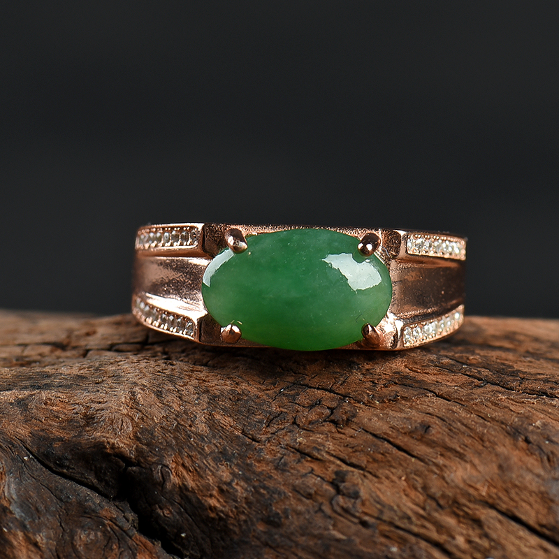 缅甸翡翠戒指-红掌柜