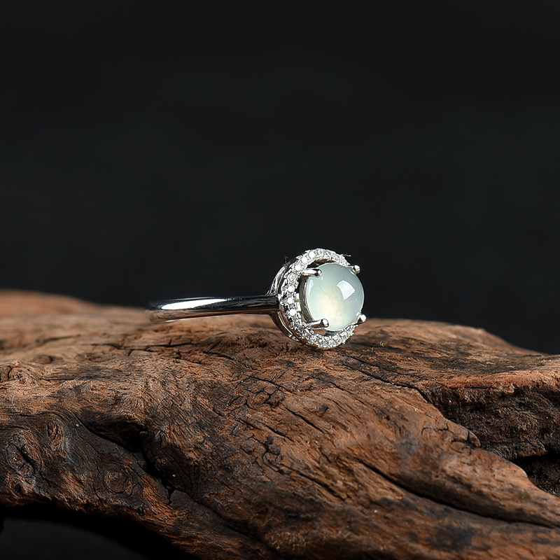 糯冰种翡翠戒指-红掌柜