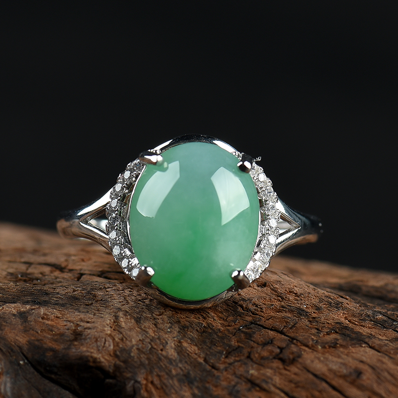 天然翡翠戒指-红掌柜