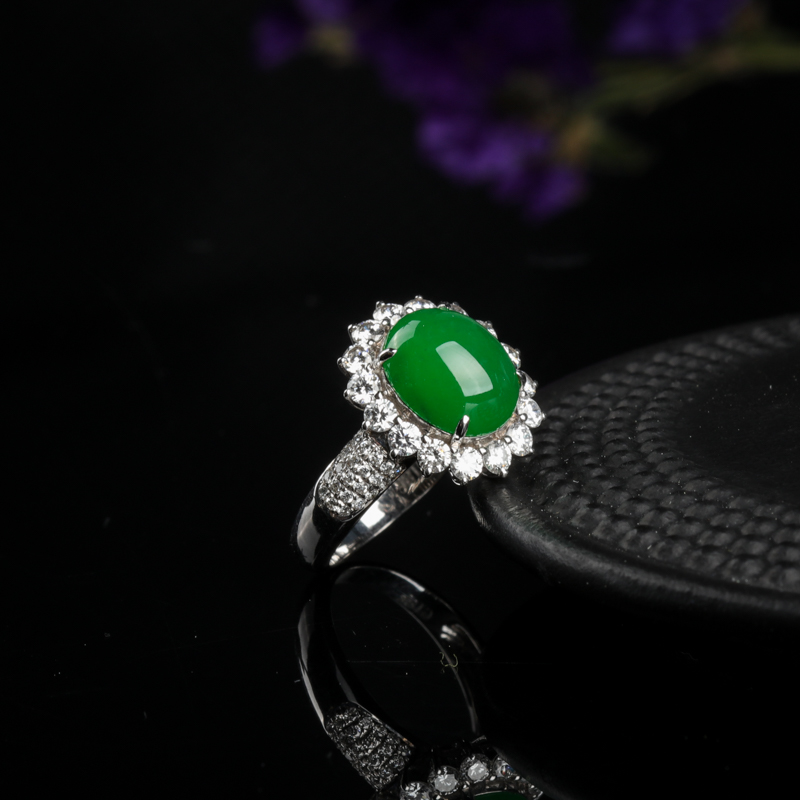 18K金镶翡翠戒指-红掌柜