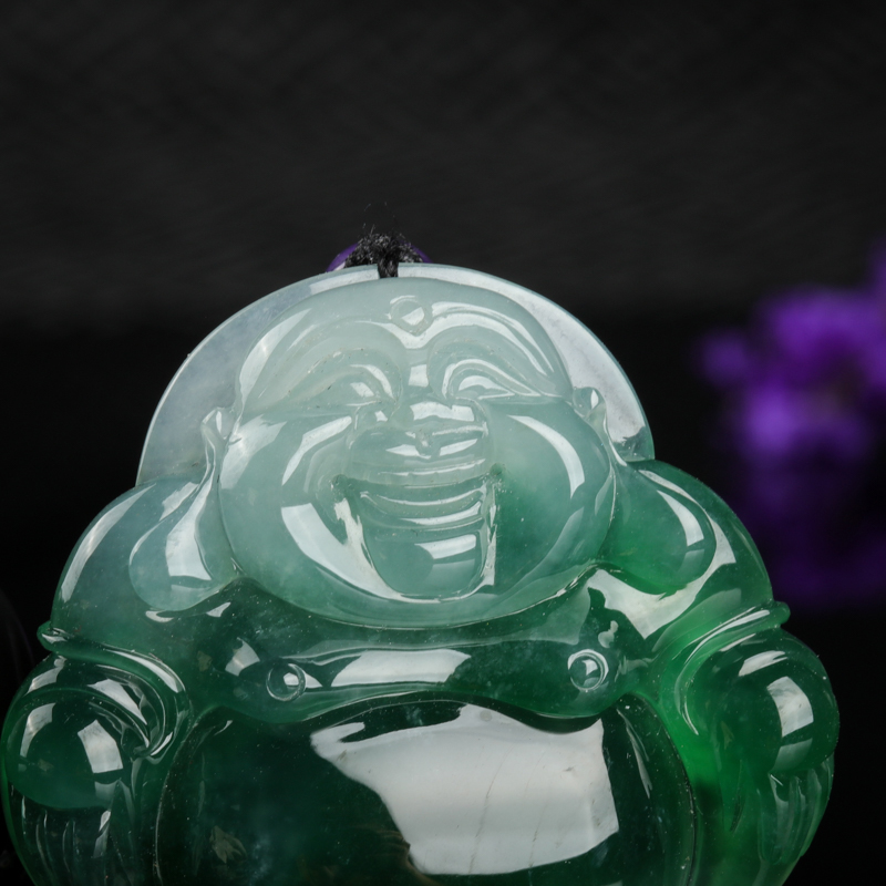 缅甸天然A货糯冰种蓝绿翡翠-红掌柜