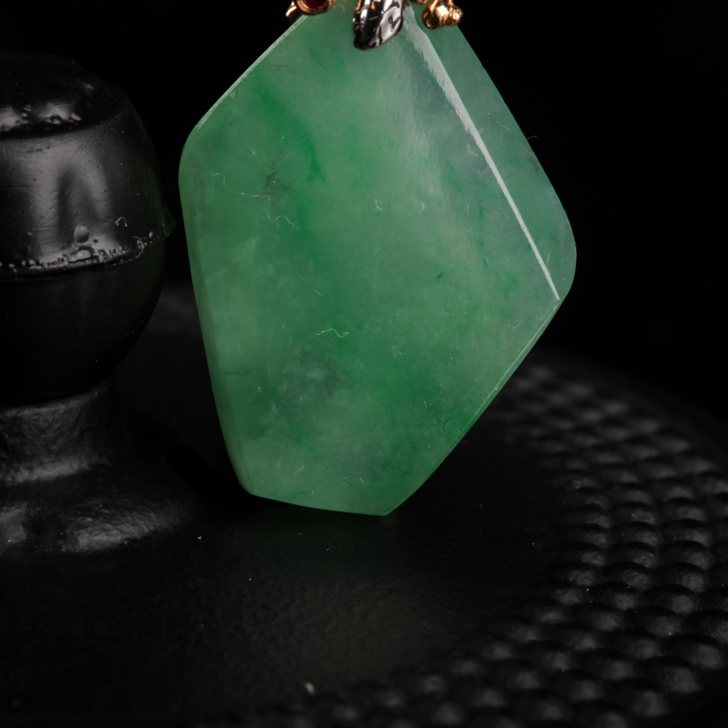 缅甸天然A货糯冰种飘翠翡翠-红掌柜