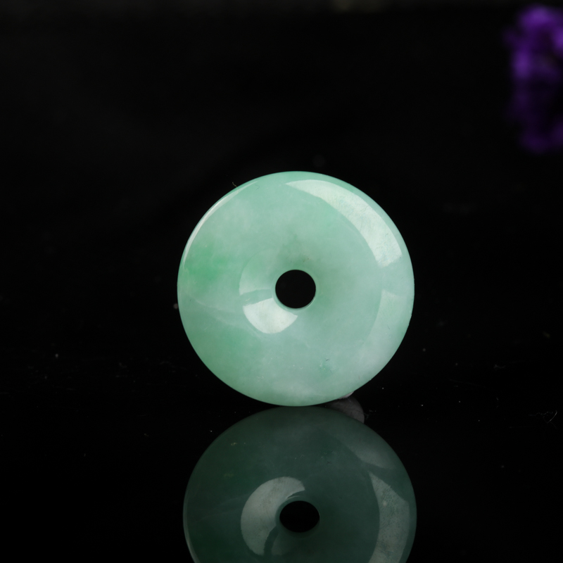 豆种翡翠平安扣-红掌柜