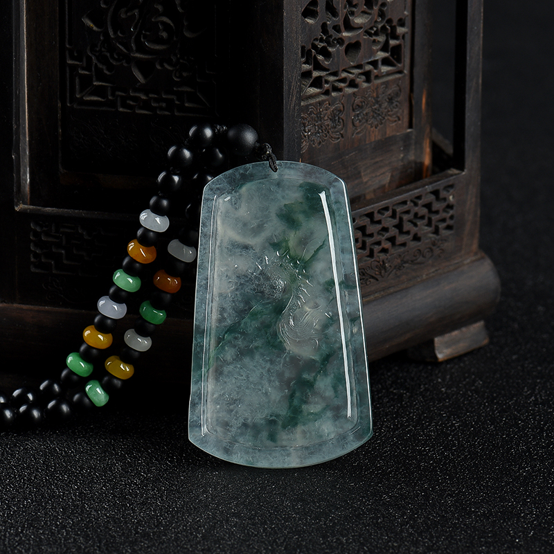 飘花翡翠辰龙吊坠-红掌柜