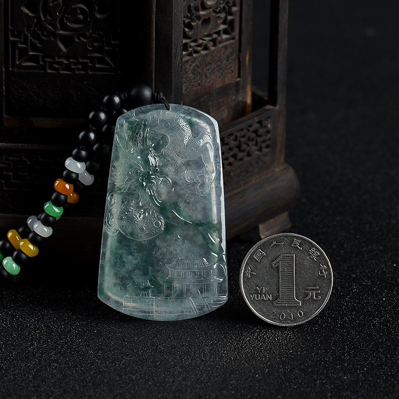 缅甸翡翠辰龙吊坠-红掌柜