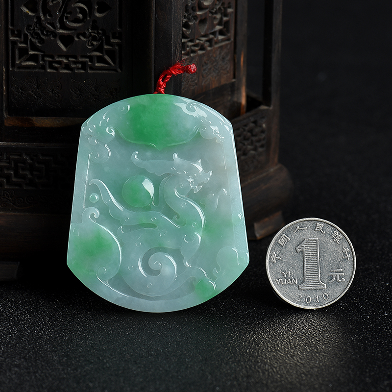 翡翠仿古龙吊坠-红掌柜