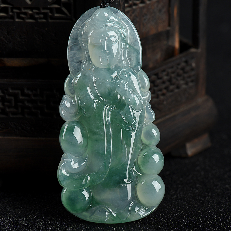 缅甸翡翠观音吊坠-红掌柜