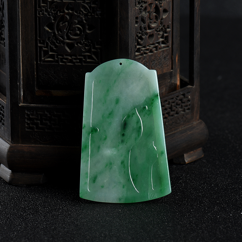 天然翡翠大展宏图吊坠-红掌柜