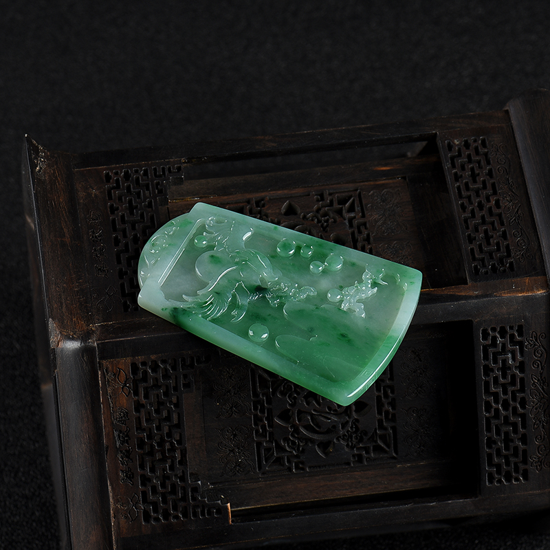 缅甸翡翠大展宏图吊坠-红掌柜