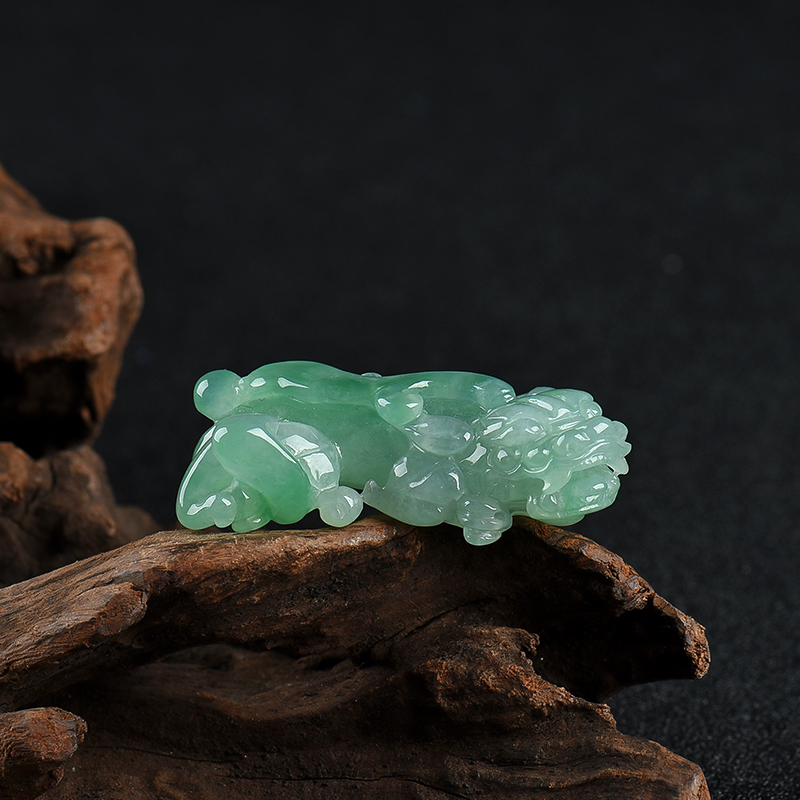 蓝绿翡翠貔貅吊坠-红掌柜