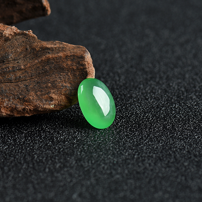 阳绿翡翠戒面-红掌柜