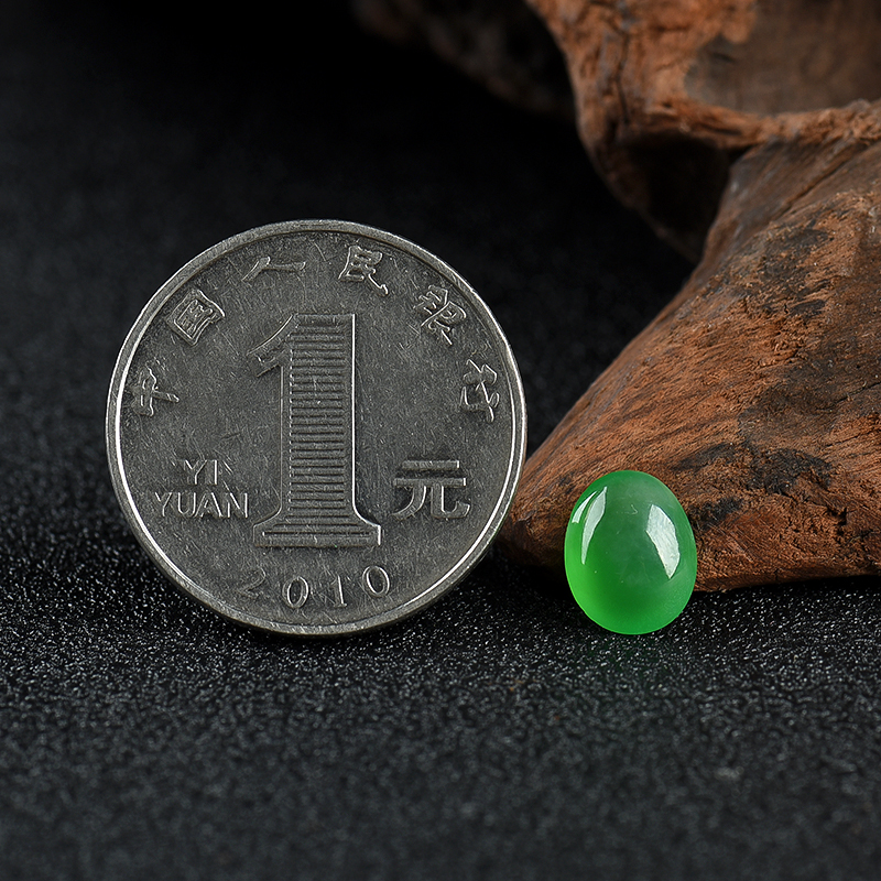 天然缅甸翡翠戒面-红掌柜