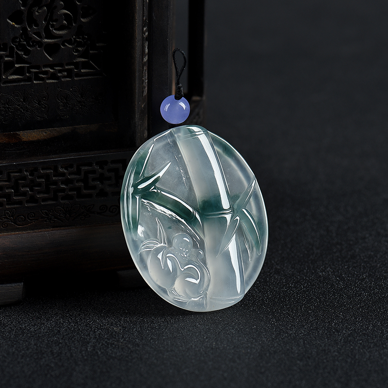 飘花翡翠封侯高升吊坠-红掌柜