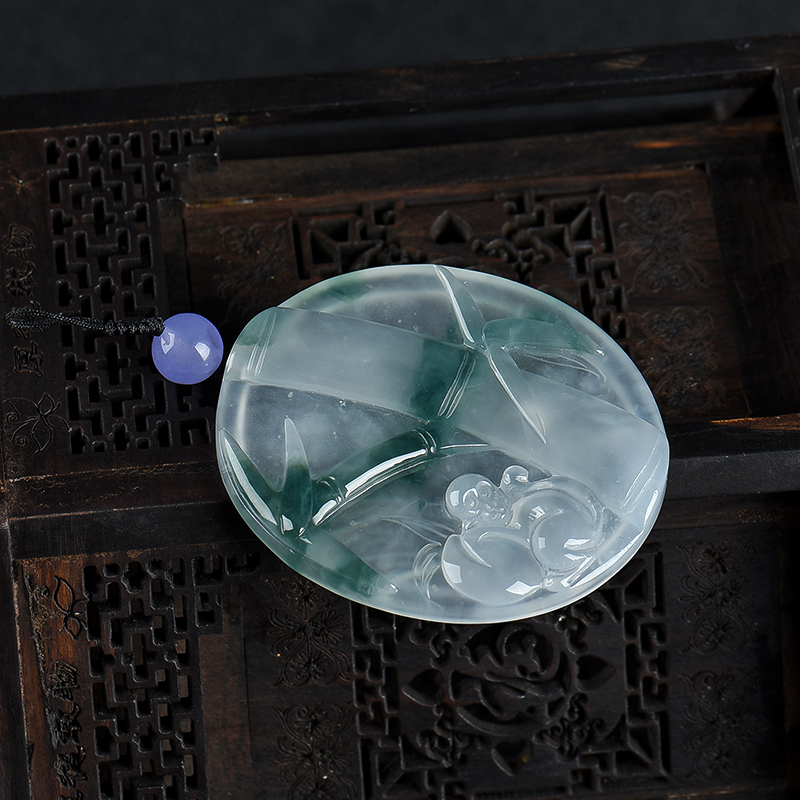 翡翠封侯高升吊坠-红掌柜